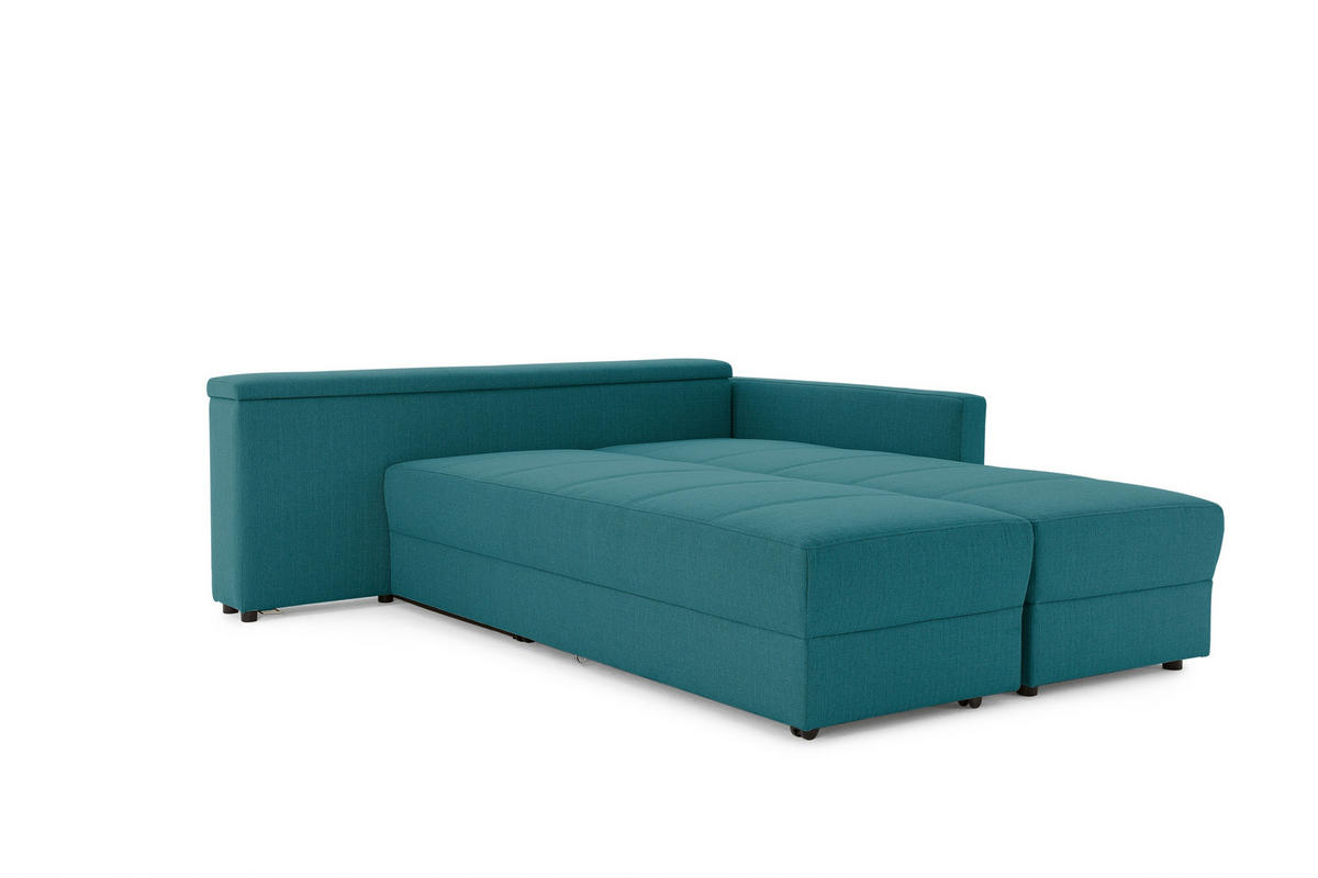 ECKSOFA in Webstoff Petrol  229/287 cm  - Petrol/Schwarz, Design, Kunststoff/Textil (229/287cm) - LOOKS by W.Joop