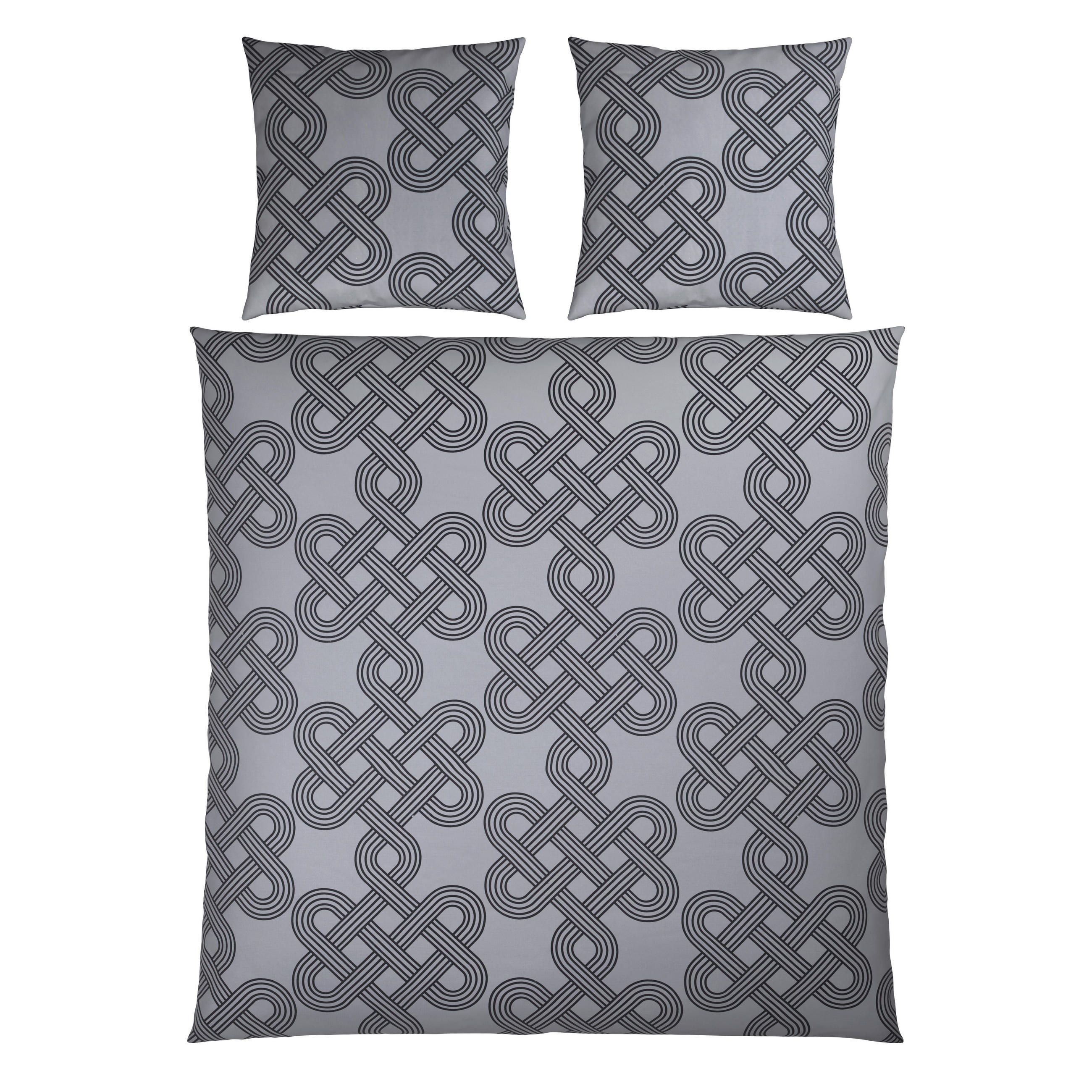 BETTWÄSCHE TIJN Satin 200/200 cm  - Anthrazit/Hellgrau, Design, Textil (200/200cm) - Novel