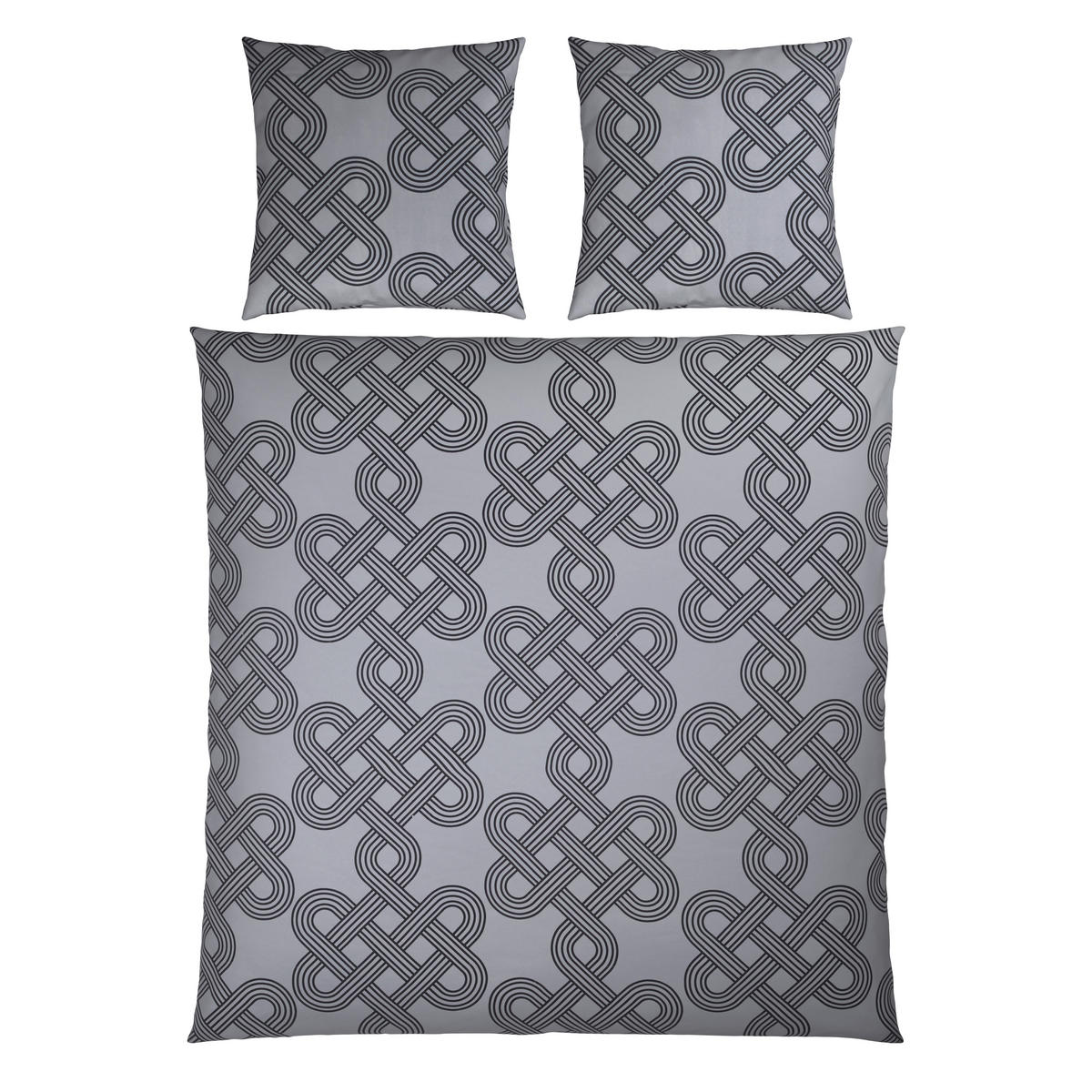 BETTWÄSCHE TIJN Satin 200/200 cm  - Anthrazit/Hellgrau, Design, Textil (200/200cm) - Novel