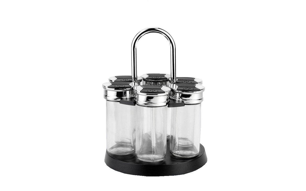 SOLNIȚĂ ȘI PIPERNIȚĂ  16/16/20 cm   - culoare inox, Basics, plastic/sticlă (16/16/20cm) - Justinus