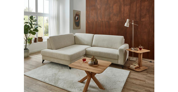 ECKSOFA Beige Chenille  - Beige/Schwarz, Design, Textil/Metall (182/239cm) - Valnatura