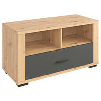 ŠATNÍ LAVICE, 85/45/38 cm - černá/barvy dubu, Konvenční, kompozitní dřevo/plast (85/45/38cm) - Xora