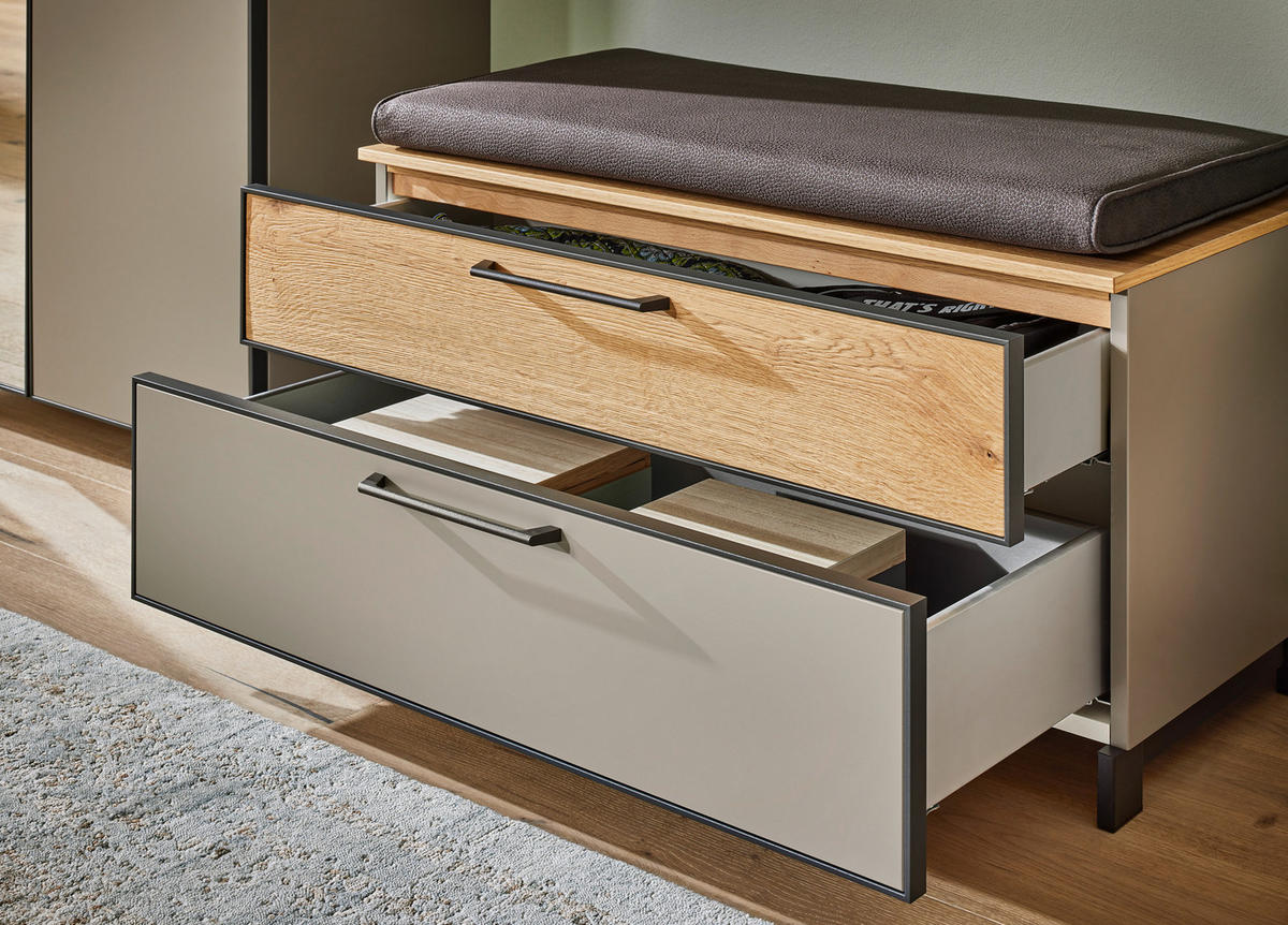 GARDEROBENBANK 84/44/40 cm  - Wildeiche/Fango, Design, Holzwerkstoff/Metall (84/44/40cm) - Dieter Knoll