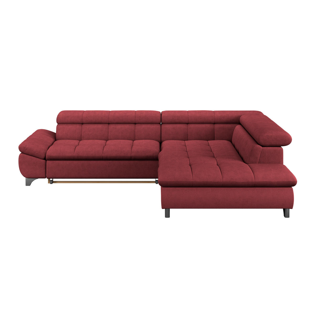 ECKSOFA Bordeaux Chenille  - Chromfarben/Bordeaux, KONVENTIONELL, Textil/Metall (312/234cm) - Livetastic
