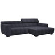 ECKSOFA  in Webstoff Dunkelgrau  279/182 cm  - Dunkelgrau/Schwarz, KONVENTIONELL, Textil/Metall (279/182cm) - Hom`in