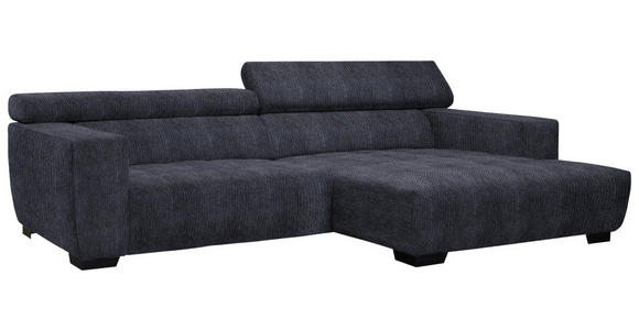 ECKSOFA  in Webstoff Dunkelgrau  279/182 cm  - Dunkelgrau/Schwarz, KONVENTIONELL, Textil/Metall (279/182cm) - Hom`in