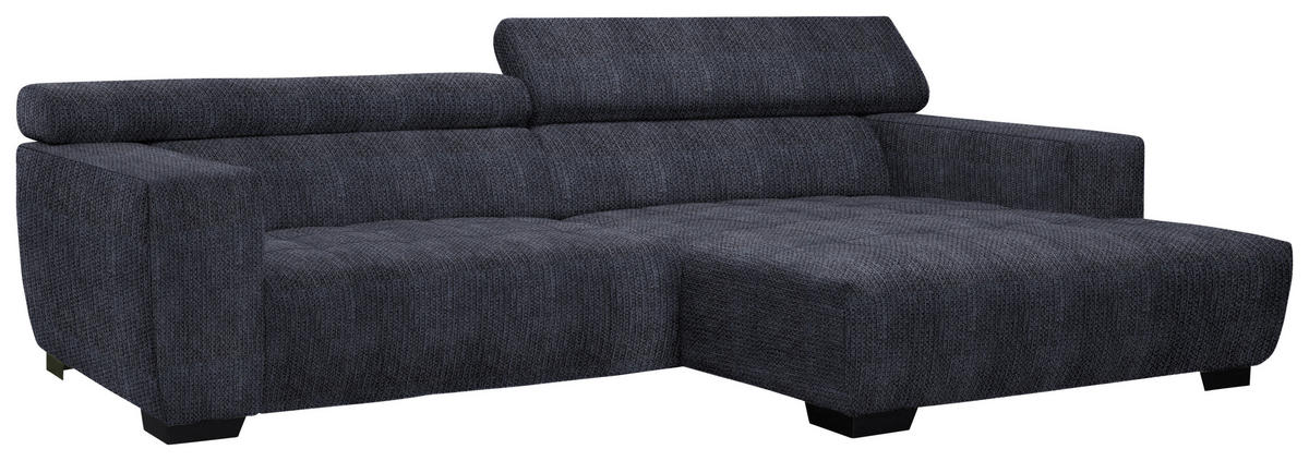 ECKSOFA in Webstoff Dunkelgrau  279/182 cm  - Dunkelgrau/Schwarz, KONVENTIONELL, Textil/Metall (279/182cm) - Hom`in