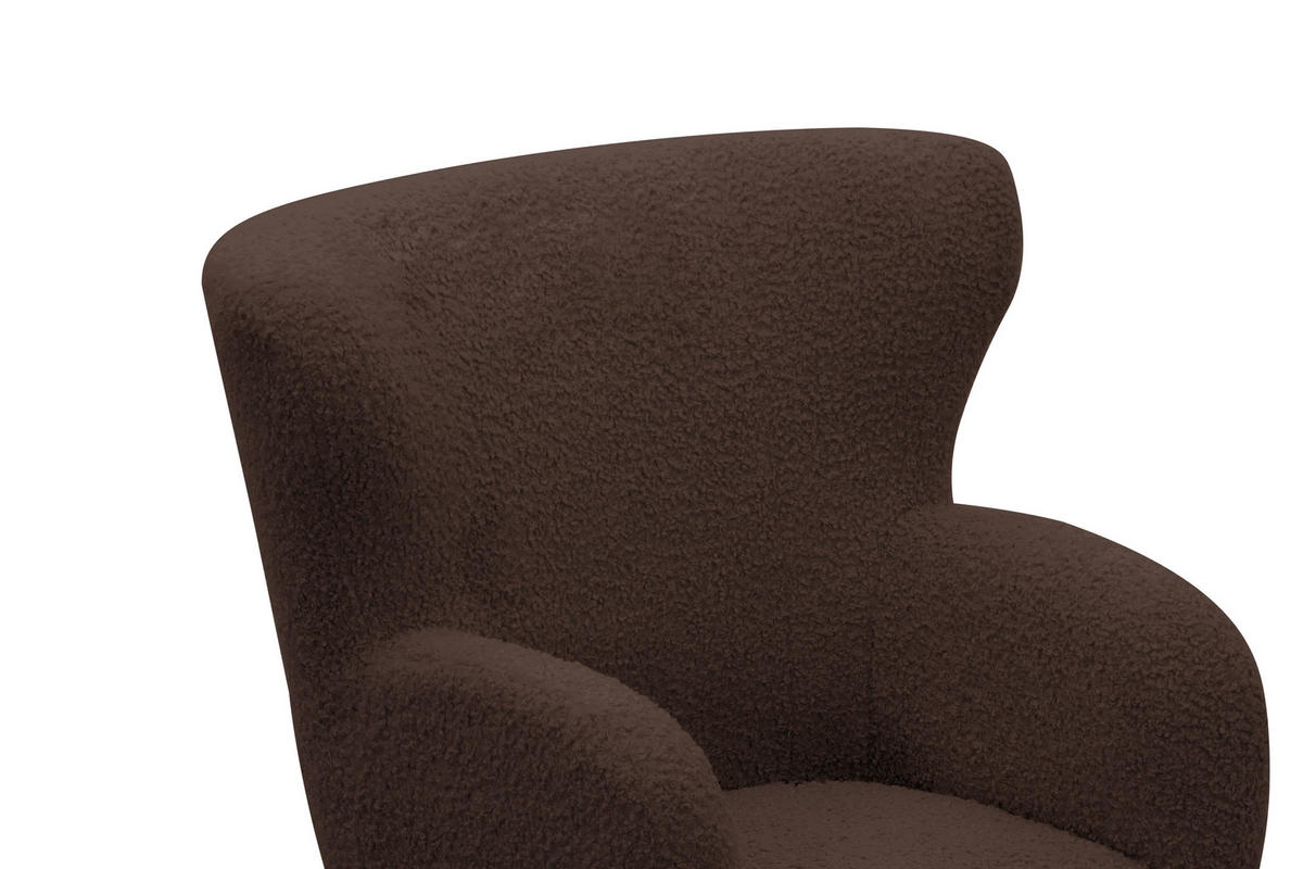 SESSEL in Teddystoff Braun  - Kastanienfarben/Braun, Design, Holz/Textil (90/98/88cm) - Livetastic