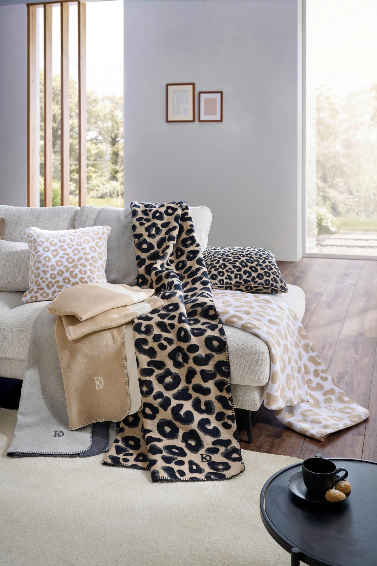 WOHNDECKE LEO 150/200 cm  - Taupe/Schwarz, Trend, Textil (150/200cm) - Dieter Knoll