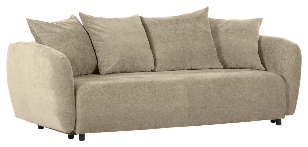 SCHLAFSOFA in Flachgewebe Beige  - Beige/Schwarz, KONVENTIONELL, Kunststoff/Textil (250/74/108cm) - Carryhome