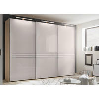 ORMAR - VISEĆA KLIZNA VRATA sonoma hrast  249/222/68 cm  - boja hroma/sonoma hrast, Dizajnerski, staklo/metal (249/222/68cm) - Moderano