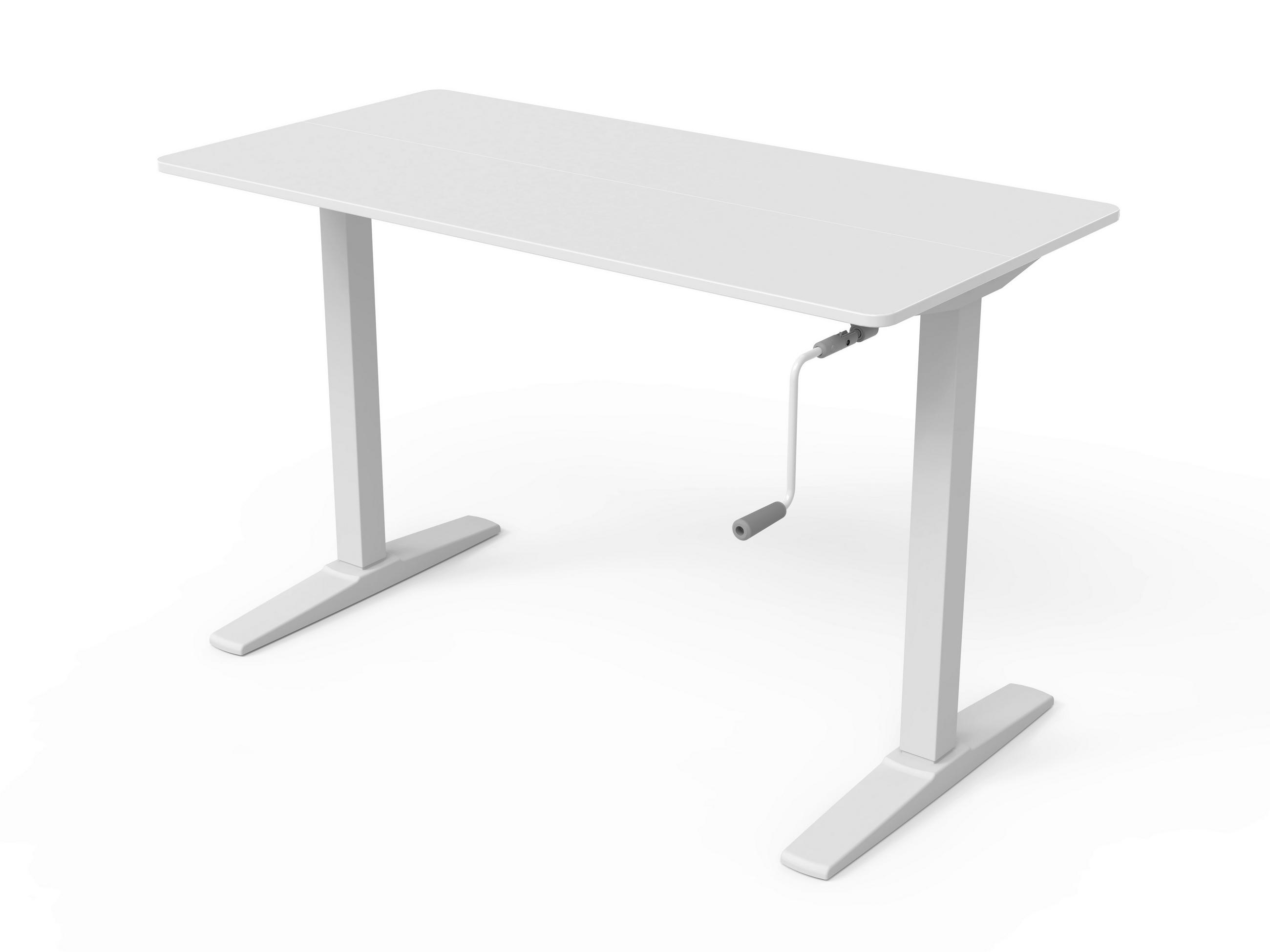 Thumbnail - Mid.you Schreibtisch, Weiß, Metall, Kunststoff, Holzwerkstoff, rechteckig, eckig, 120x75-120x60 cm, höhenverstellbar, Ar...