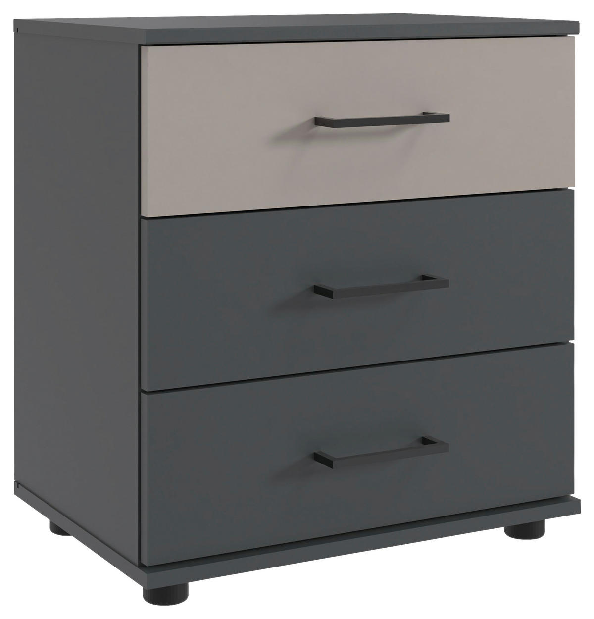NACHTTISCH 52/58/38 cm  in Graphitfarben, Sahara  - Schwarz/Graphitfarben, Konventionell, Holzwerkstoff/Kunststoff (52/58/38cm) - Carryhome