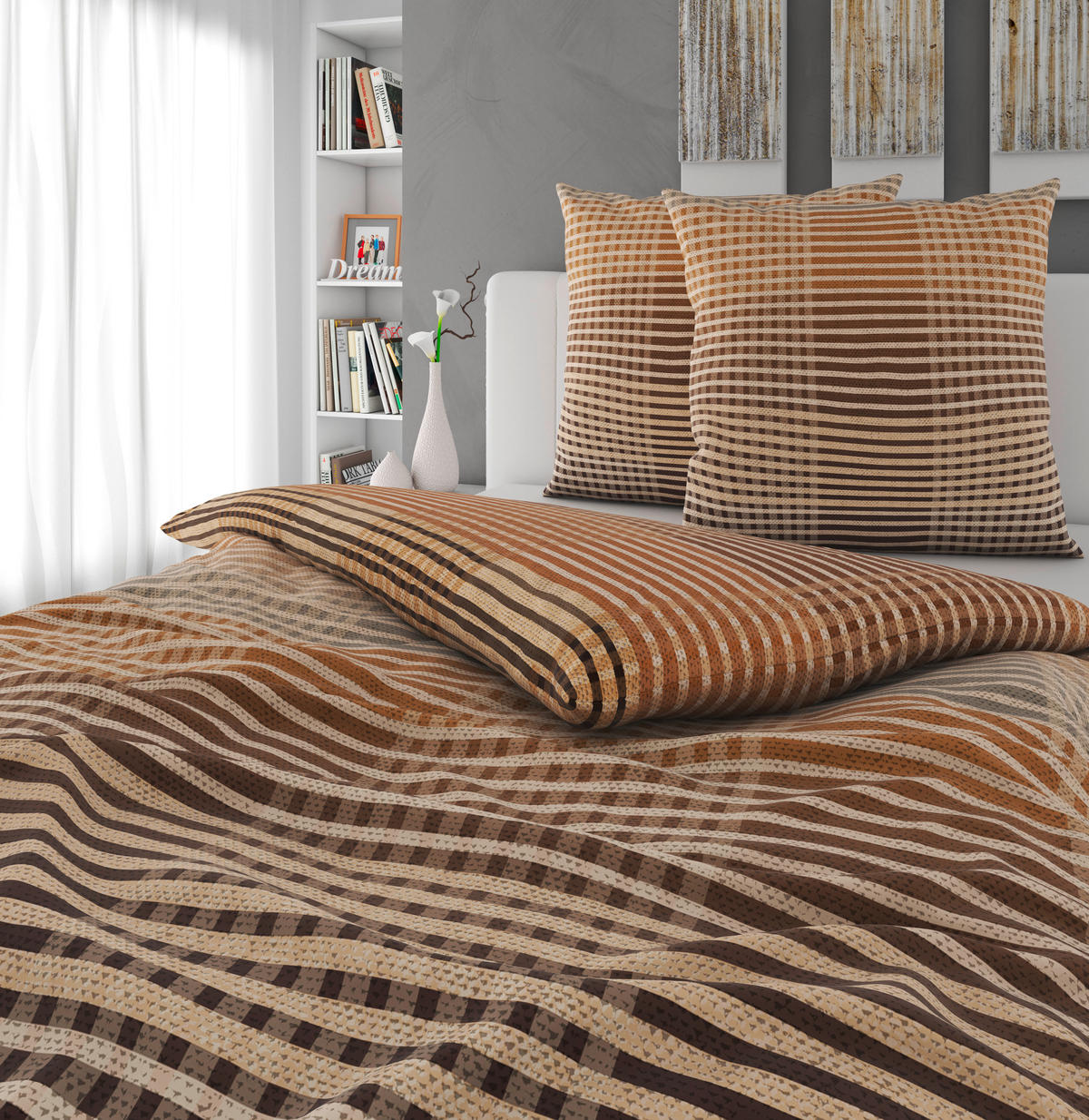 BETTWÄSCHE Flanell 200/200 cm  - Braun, Textil (200/200cm) - Novel