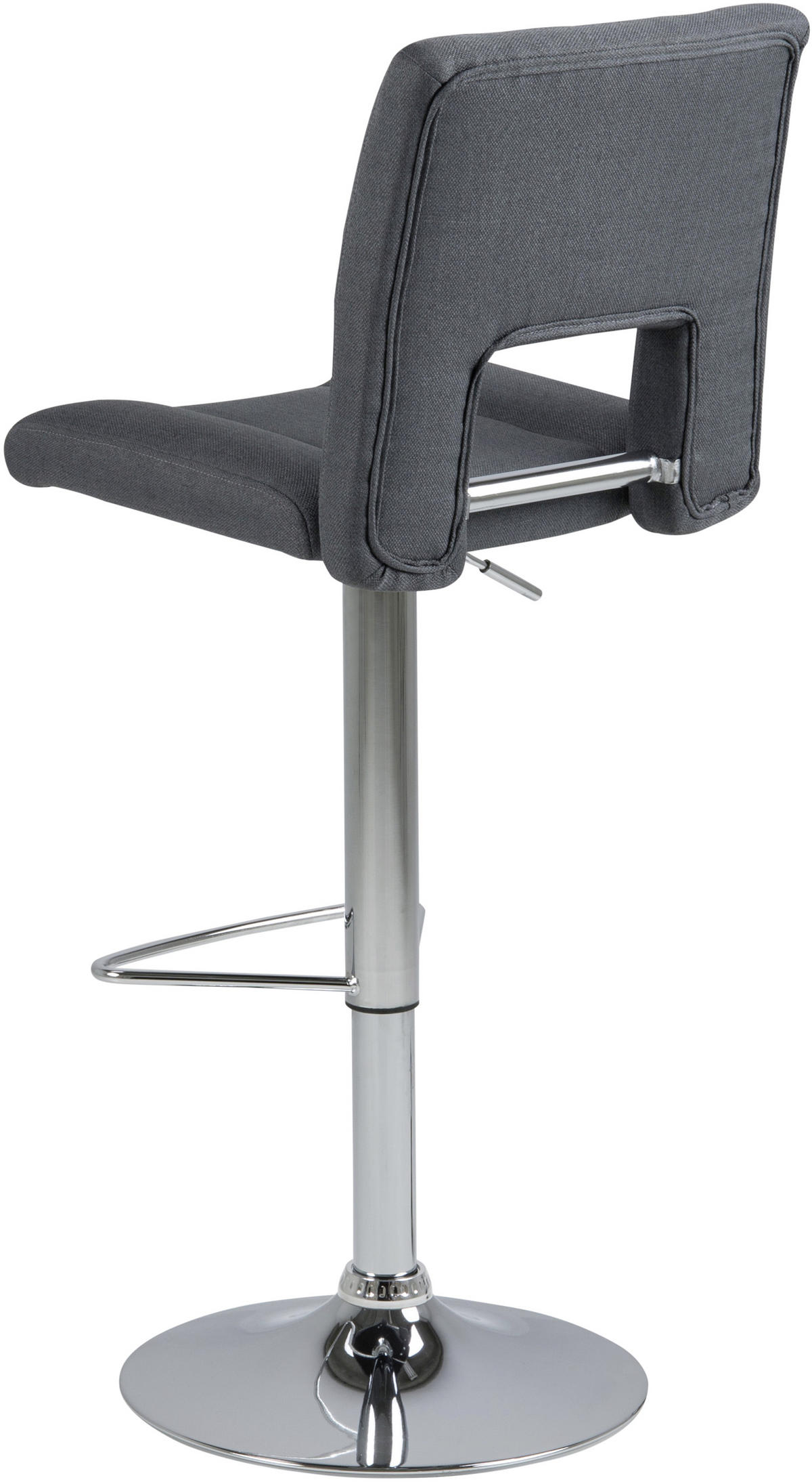 BARHOCKER Webstoff Dunkelgrau  - Chromfarben/Dunkelgrau, Design, Textil/Metall (41,5/94-115/52cm) - Carryhome