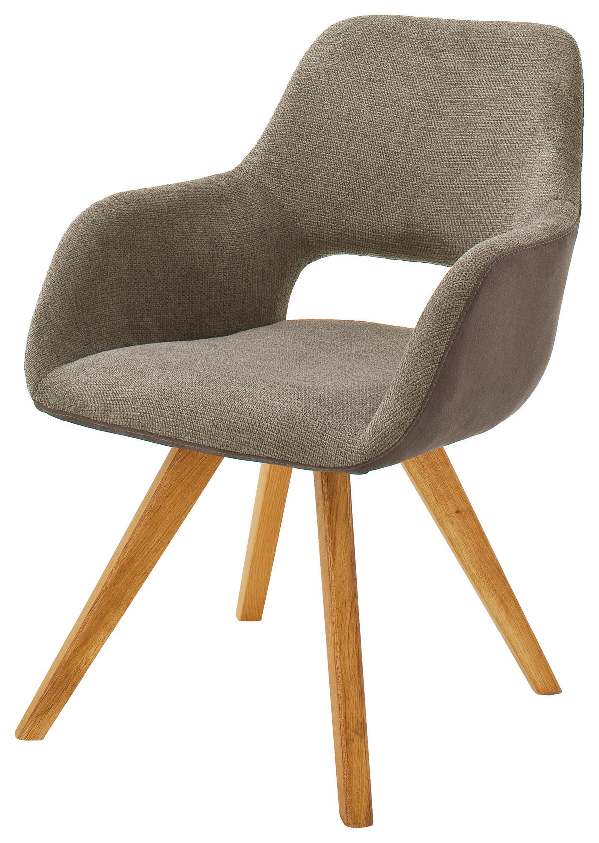 ARMLEHNSTUHL  in Flachgewebe, Mikrofaser  - Wildeiche/Eichefarben, Design, Holz/Textil (56/86/64cm) - Lomoco