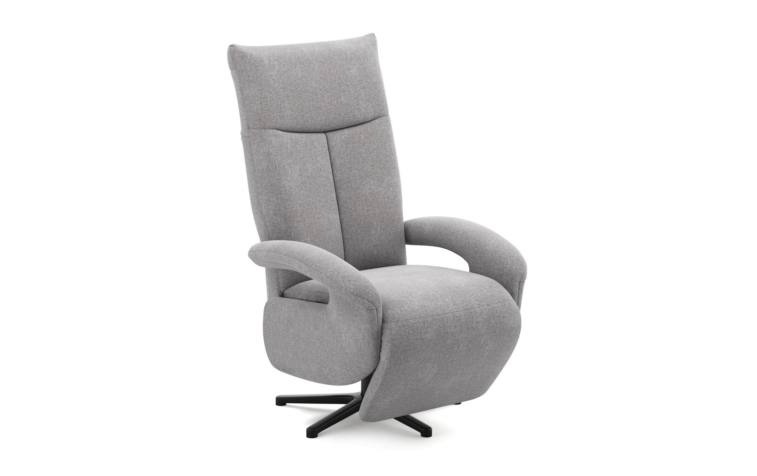 SESSEL in Flachgewebe Hellgrau - Hellgrau/Schwarz, Konventionell, Textil/Metall (74/112/82cm) - Sit & More