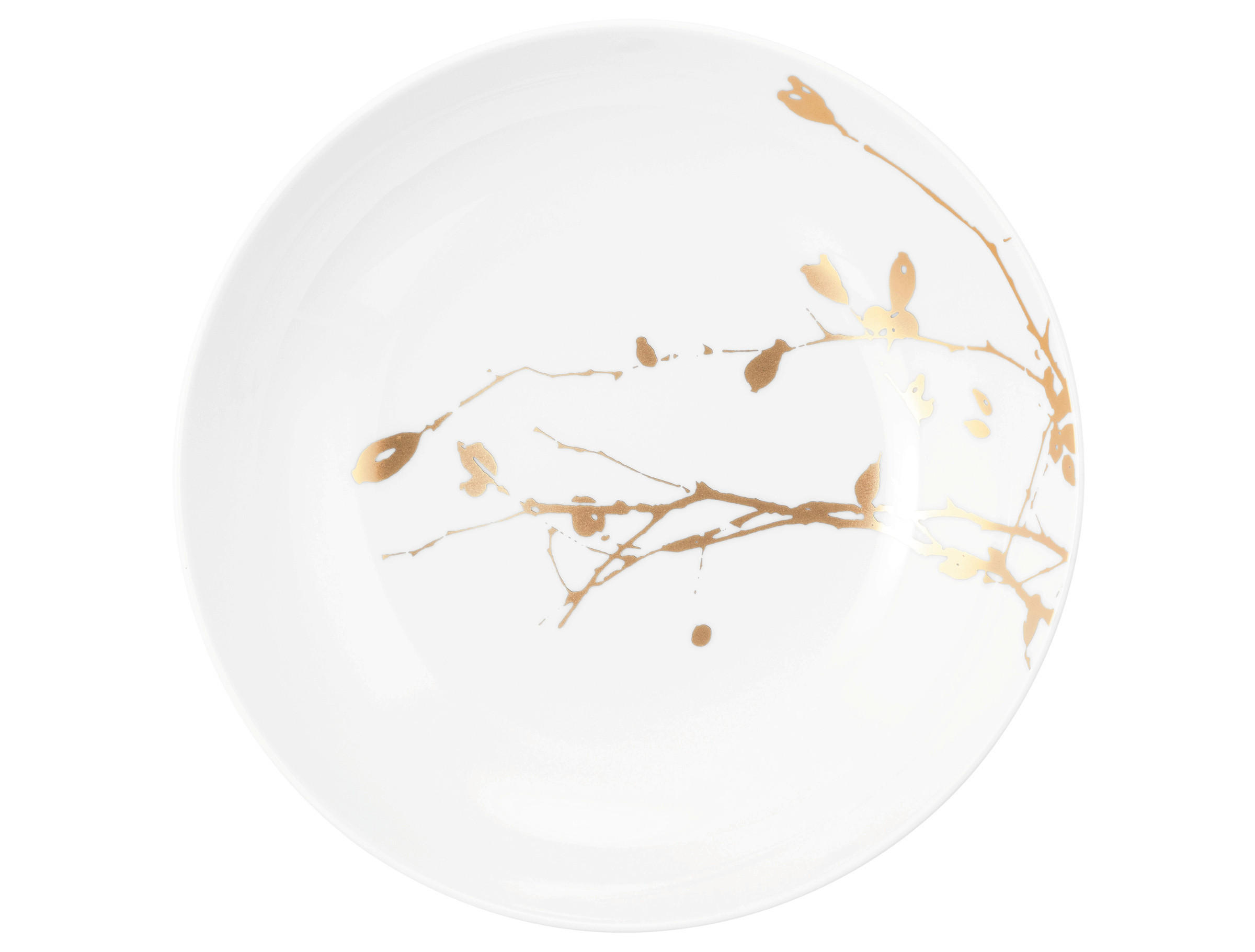 SUPPENTELLER Weiß, Goldfarben Porzellan Liberty  - Goldfarben/Weiß, Basics, Keramik (21cm) - Seltmann Weiden