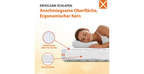 WENDEMATRATZE 80/200 cm Höhe ca. 14 cm - Weiß, Basics, Textil (80/200cm) - Xora
