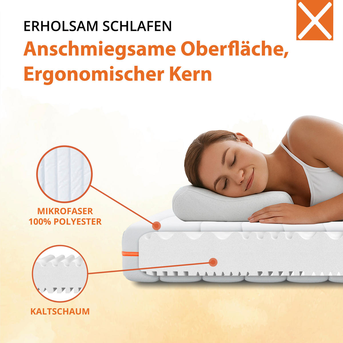 WENDEMATRATZE 180/200 cm Höhe ca. 14 cm 7 -Zonen - Weiß, Basics, Textil (180/200cm) - Xora