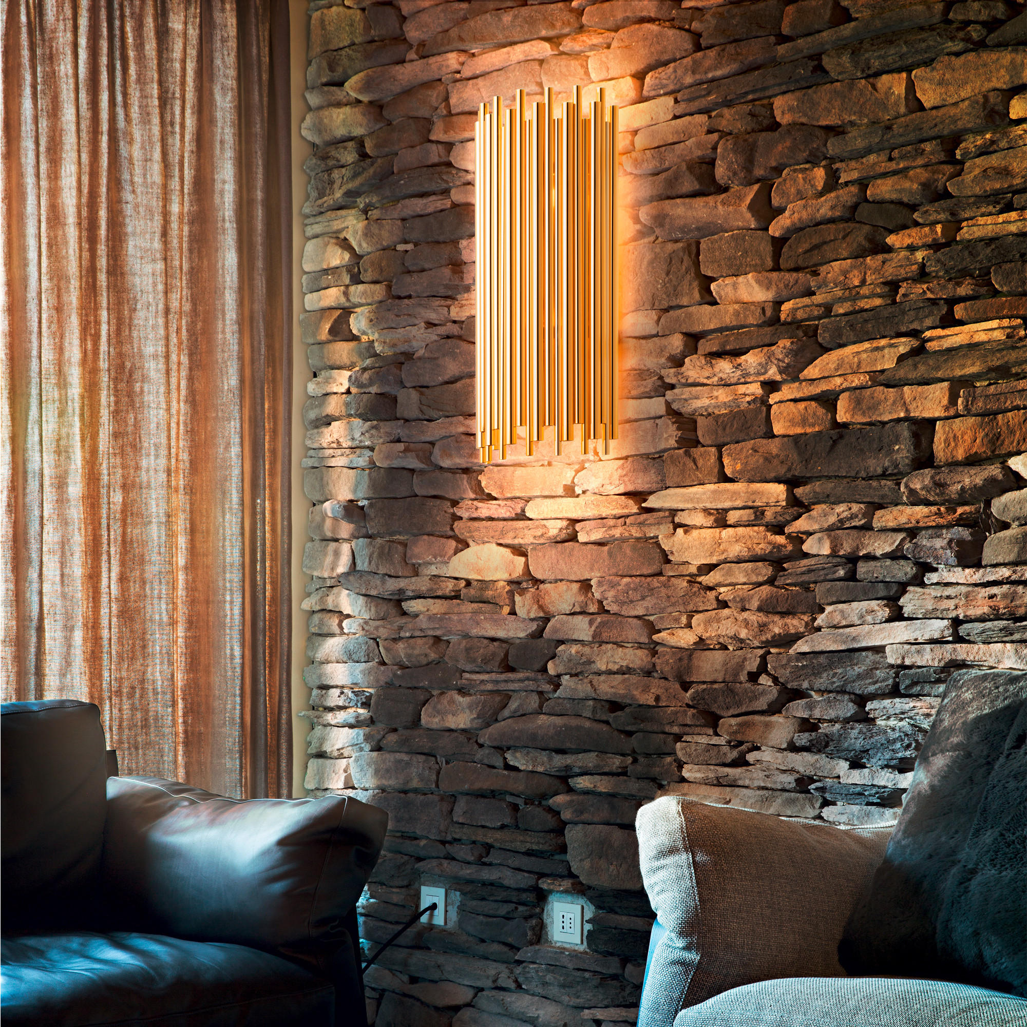WANDLEUCHTE 25/17/58 cm   - Goldfarben, KONVENTIONELL, Metall (25/17/58cm) - Ideal Lux