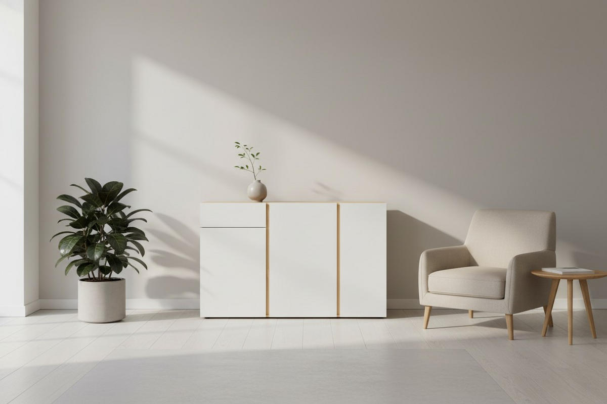 SIDEBOARD  152/103/42 cm 1 Schublade(n)  - Kaschmir/Eichefarben, KONVENTIONELL, Glas/Holzwerkstoff (152/103/42cm)
