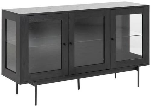 SIDEBOARD  in 140/82/40 cm  - Klar/Schwarz, KONVENTIONELL, Glas/Holzwerkstoff (140/82/40cm) - MID.YOU