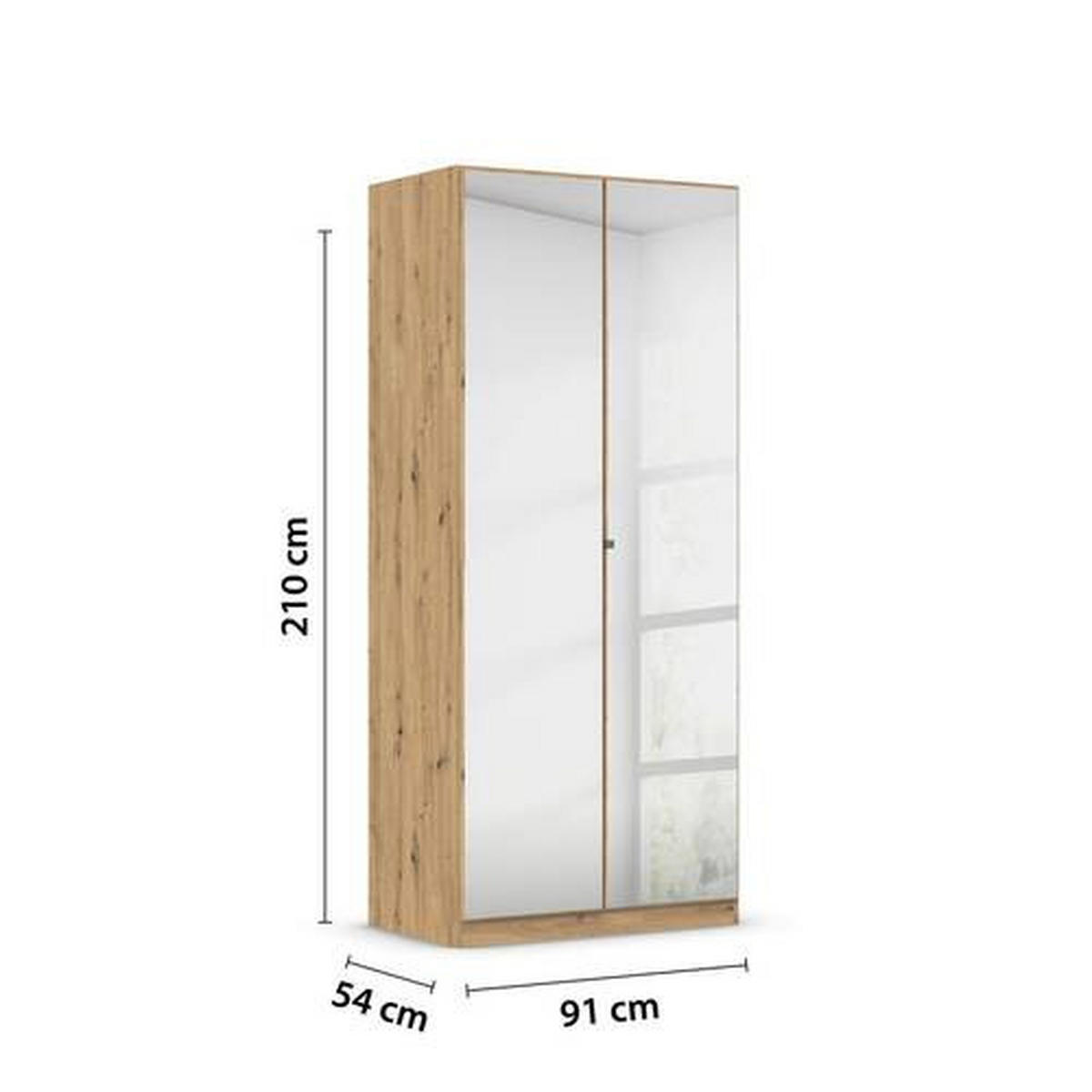 Dulap Cu Uși Rotative, 91/210/54 cm, argintiu, alb - argintiu/alb, Basics, metal/material pe bază de lemn (91/210/54cm)