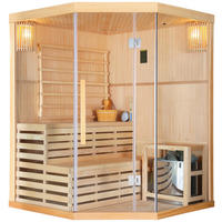 SAUNA für 3 Personen  - Basics, Holz (150/200/150cm)