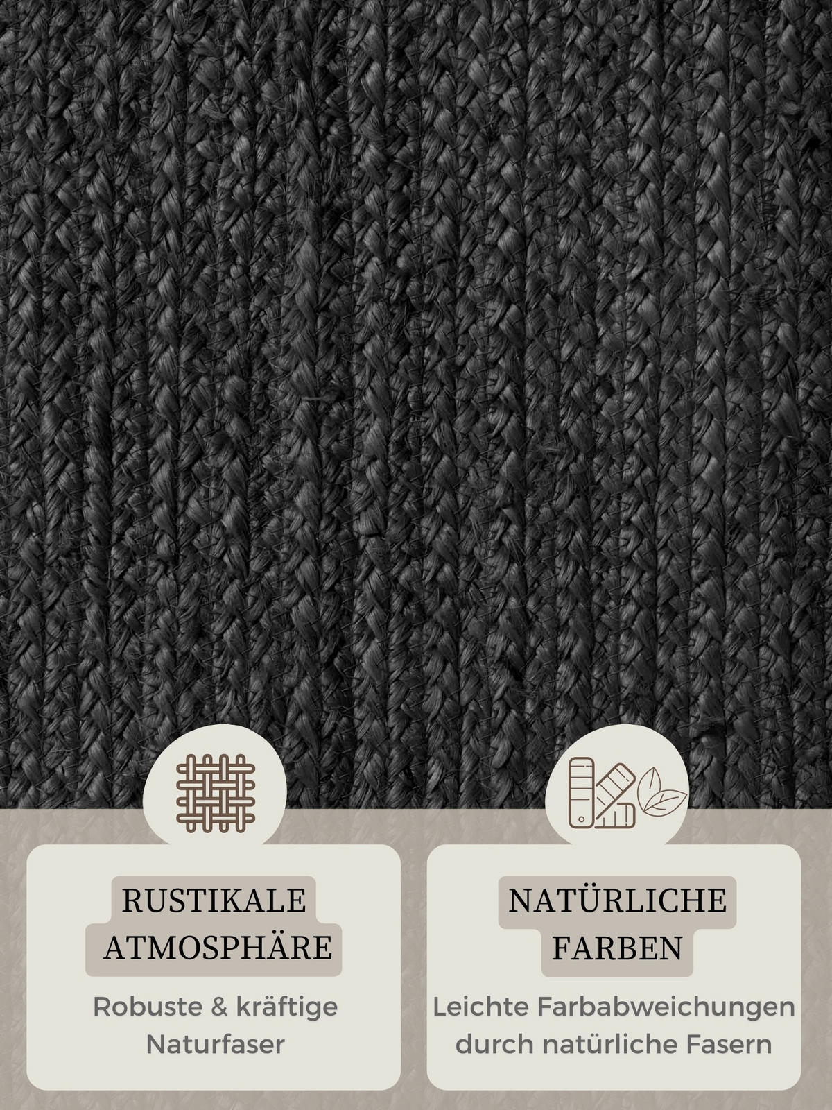 JUTETEPPICH 160/230 cm Jute Braided Schwarz  - Schwarz, Basics, Textil (160/230cm) - Hanse Home