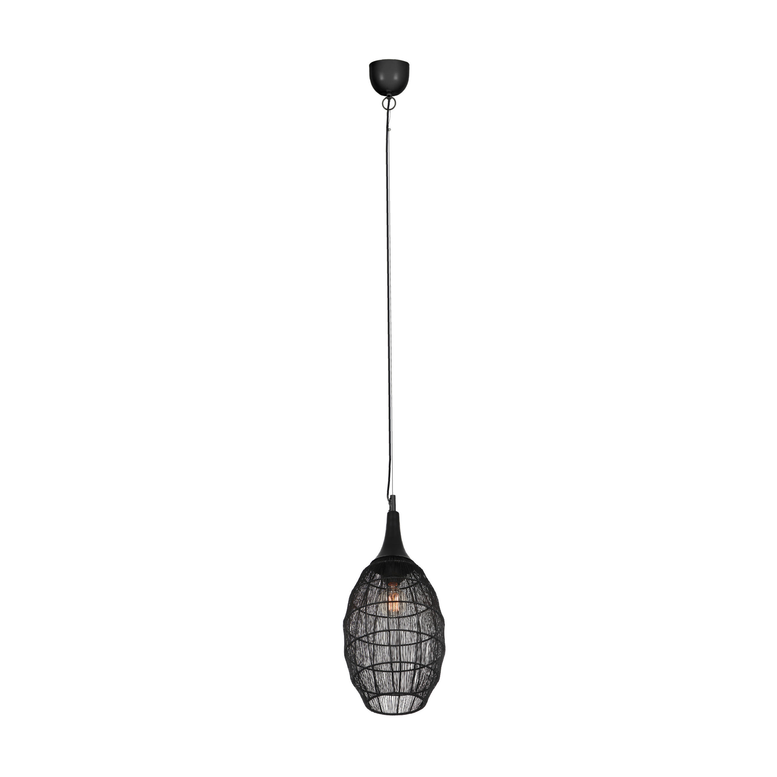 Trio Leuchten Hängeleuchte Schwarz 150 cm