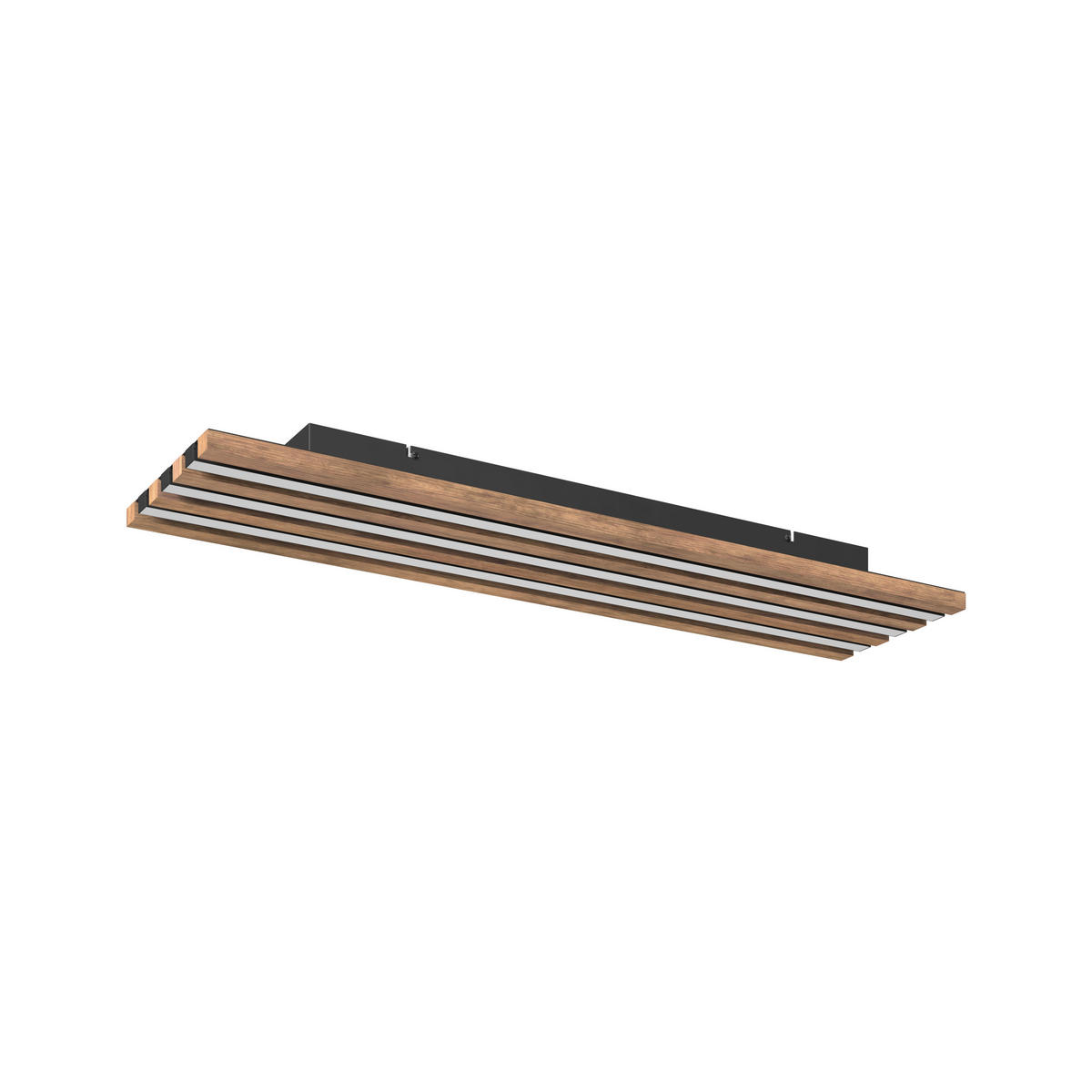 LED-DECKENLEUCHTE 80/20/5 cm   - Dunkelbraun/Schwarz, Natur, Holzwerkstoff/Kunststoff (80/20/5cm)