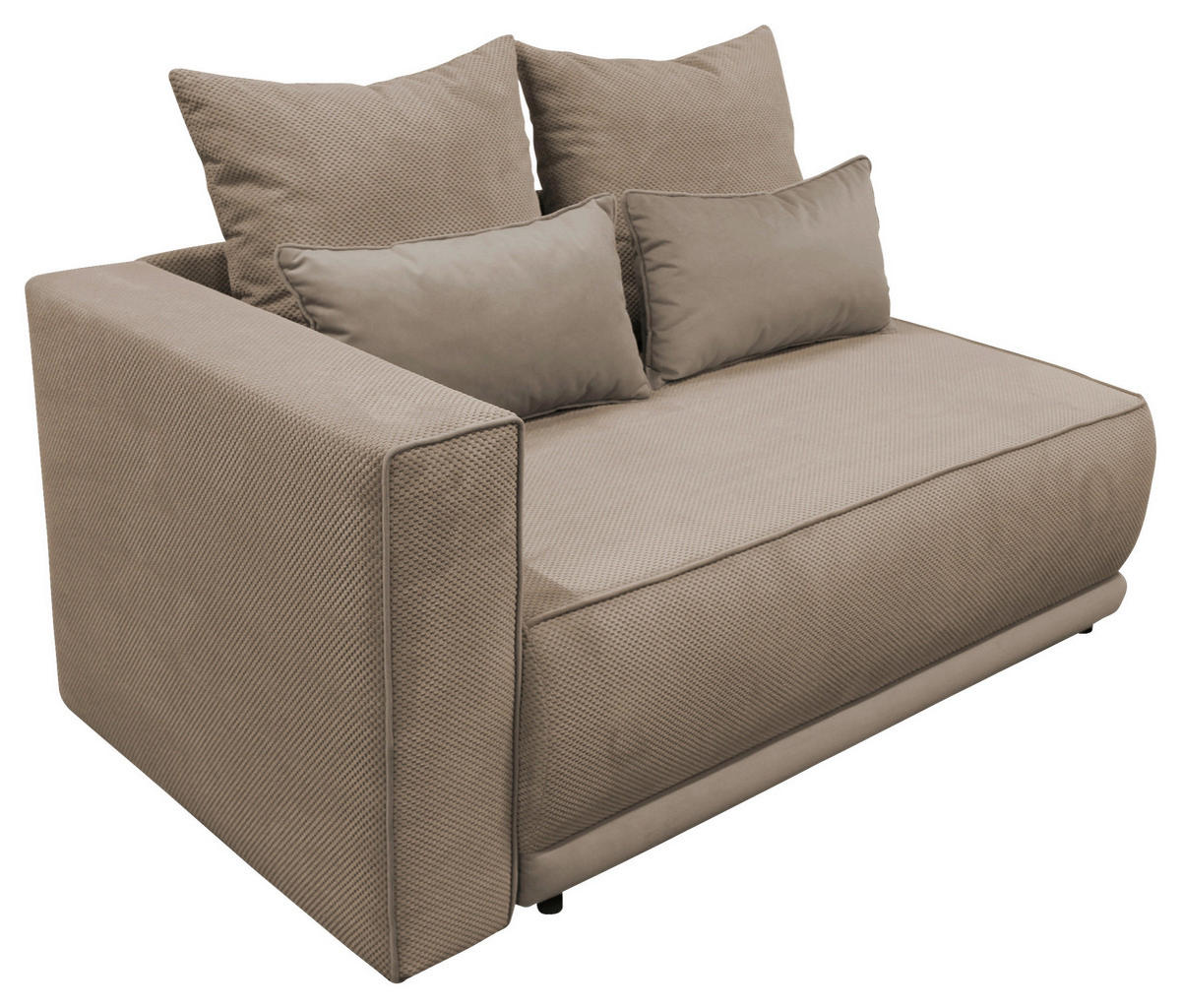 RÉCAMIERE Taupe Plüsch  - Taupe/Schwarz, Design, Kunststoff/Textil (168/73/99cm) - MID.YOU