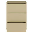 NACHTSCHRANK 50/69/42 cm  - Silberfarben/Hellgelb, Trend, Holzwerkstoff/Kunststoff (50/69/42cm) - Carryhome