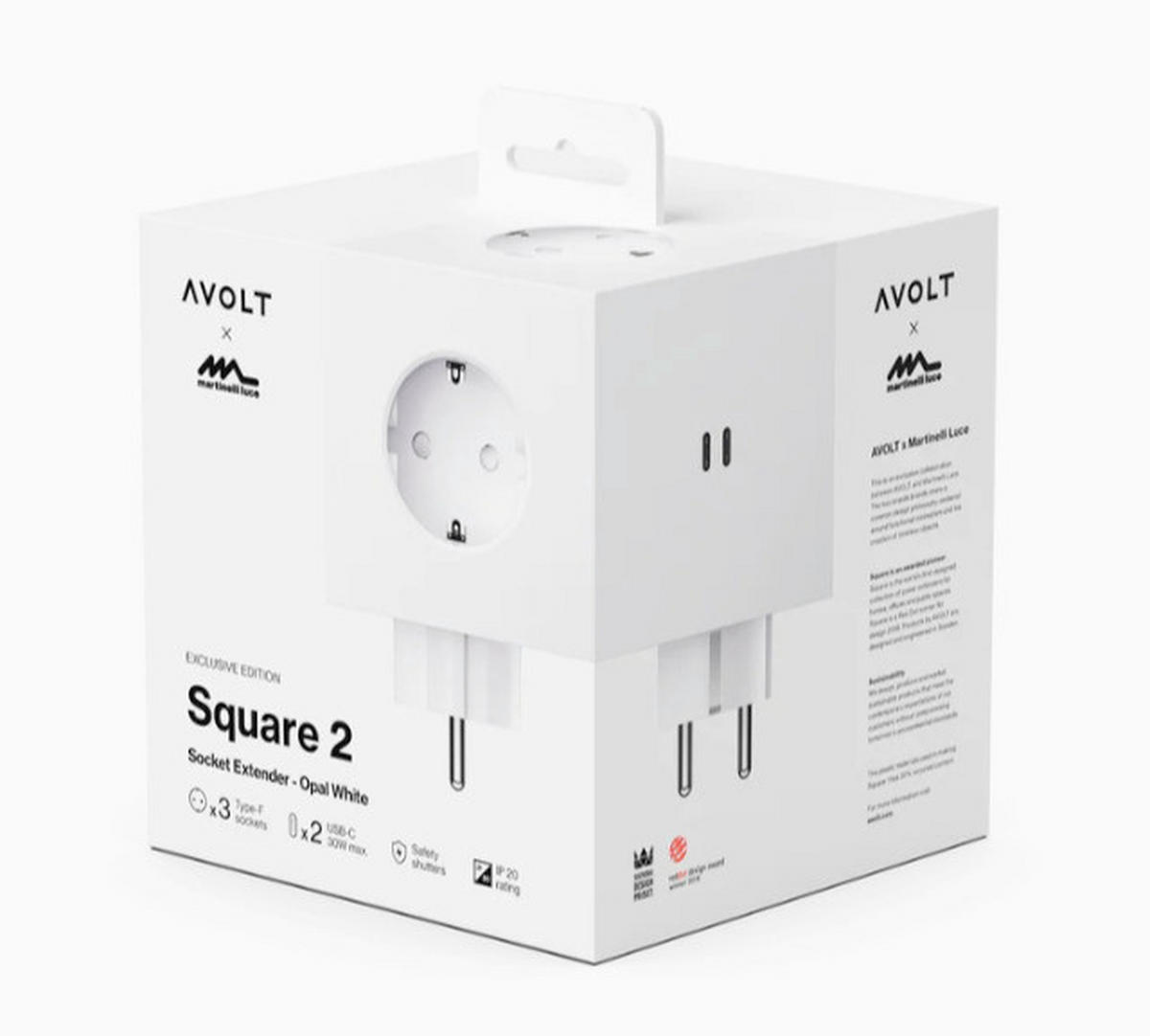 STECKDOSENWÜRFEL - Weiß, Basics, Kunststoff (7,6/7,6/11,3cm) - AVOLT