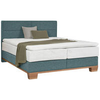 BOXSPRINGBETT 180/200 cm  in Eichefarben, Petrol  - Eichefarben/Petrol, Natur, Holz/Textil (180/200cm) - Valnatura