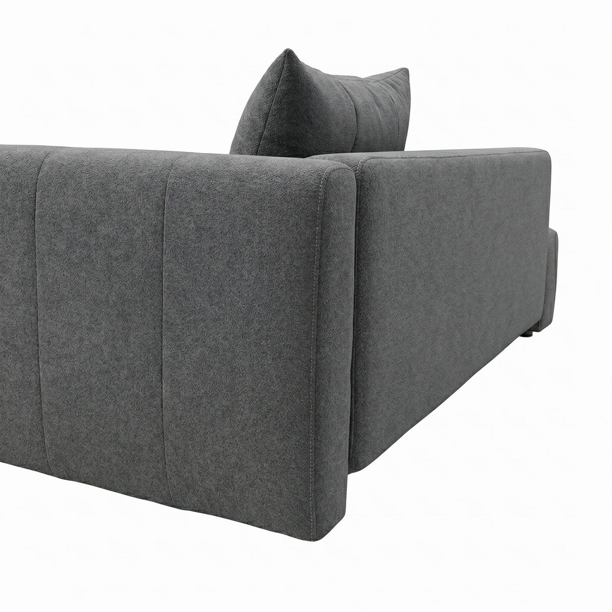 RÉCAMIERE HEVIA in Bouclé Grau  inkl.  - Schwarz/Grau, Design, Kunststoff/Textil (235/97/98cm) - MID.YOU