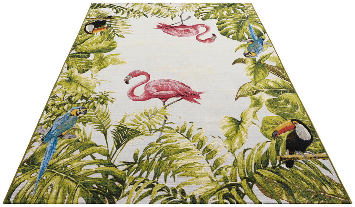 OUTDOORTEPPICH 120/180 cm Flair Multicolor, Weiß  - Multicolor/Weiß, Design, Kunststoff (120/180cm)