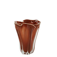 VASE KAZUNO  - Terracotta/Creme, Basics, Glas (22/22/27cm) - Light & Living