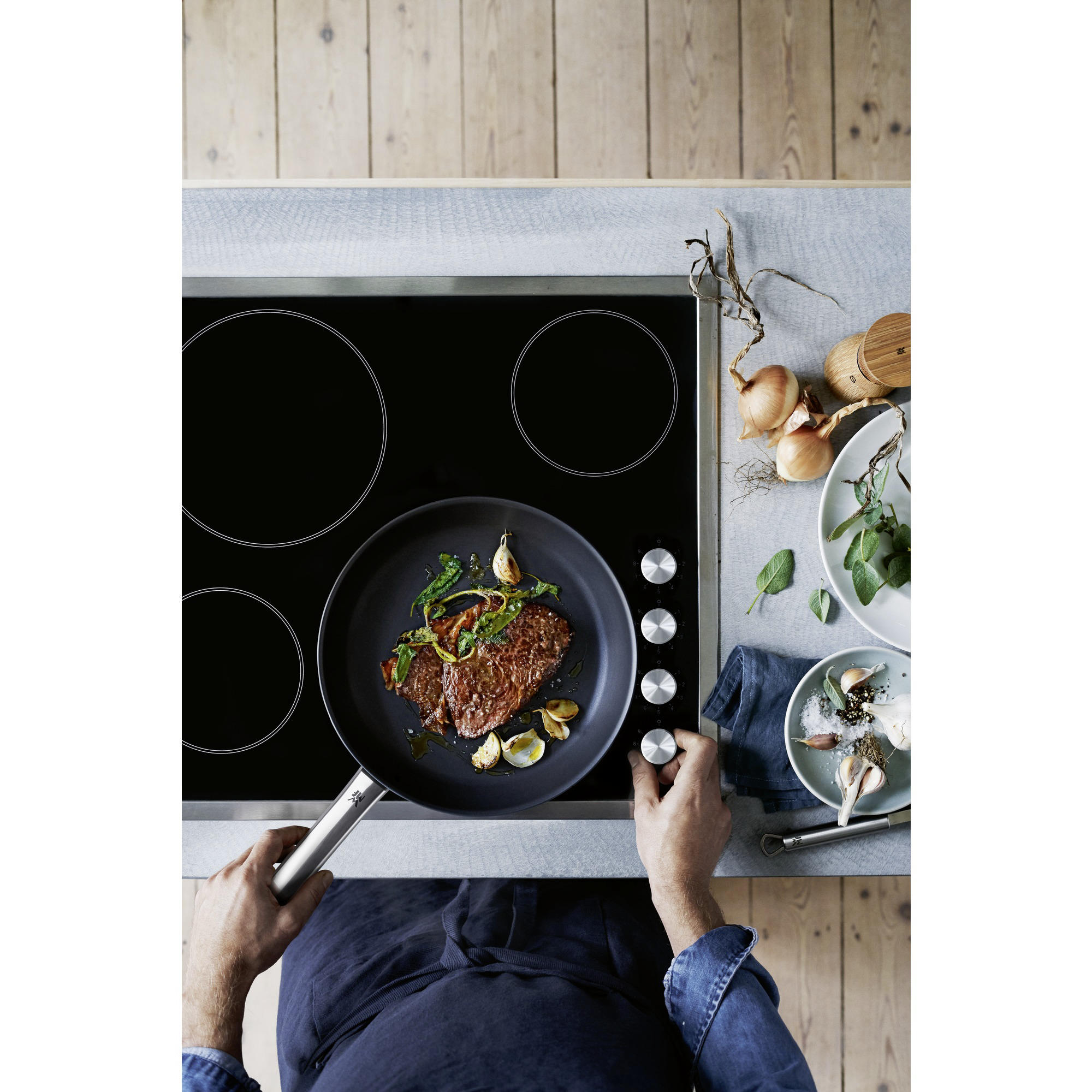 BRATPFANNE Steak Profi 28 cm  - Silberfarben/Schwarz, Design, Metall (28cm) - WMF