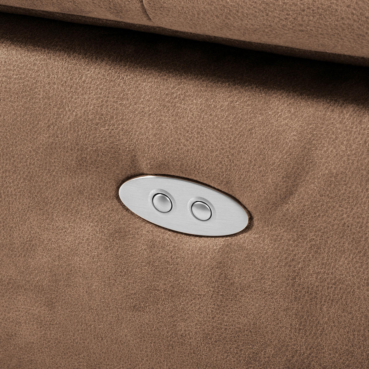 ECKSOFA SONO in Lederlook Hellbraun Armteilverstellung, Kopfteilverstellung  210/265 cm  - Hellbraun/Schwarz, Design, Textil/Metall (210/265cm) - Livetastic