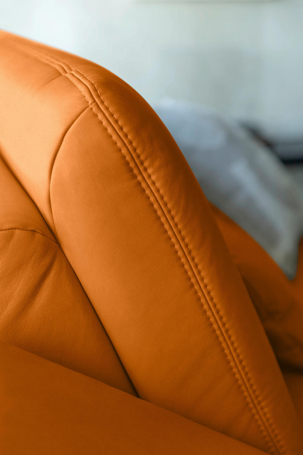ECKSOFA Echtleder Orange  - Schwarz/Orange, Konventionell, Leder/Metall (301/180cm) - Joop!