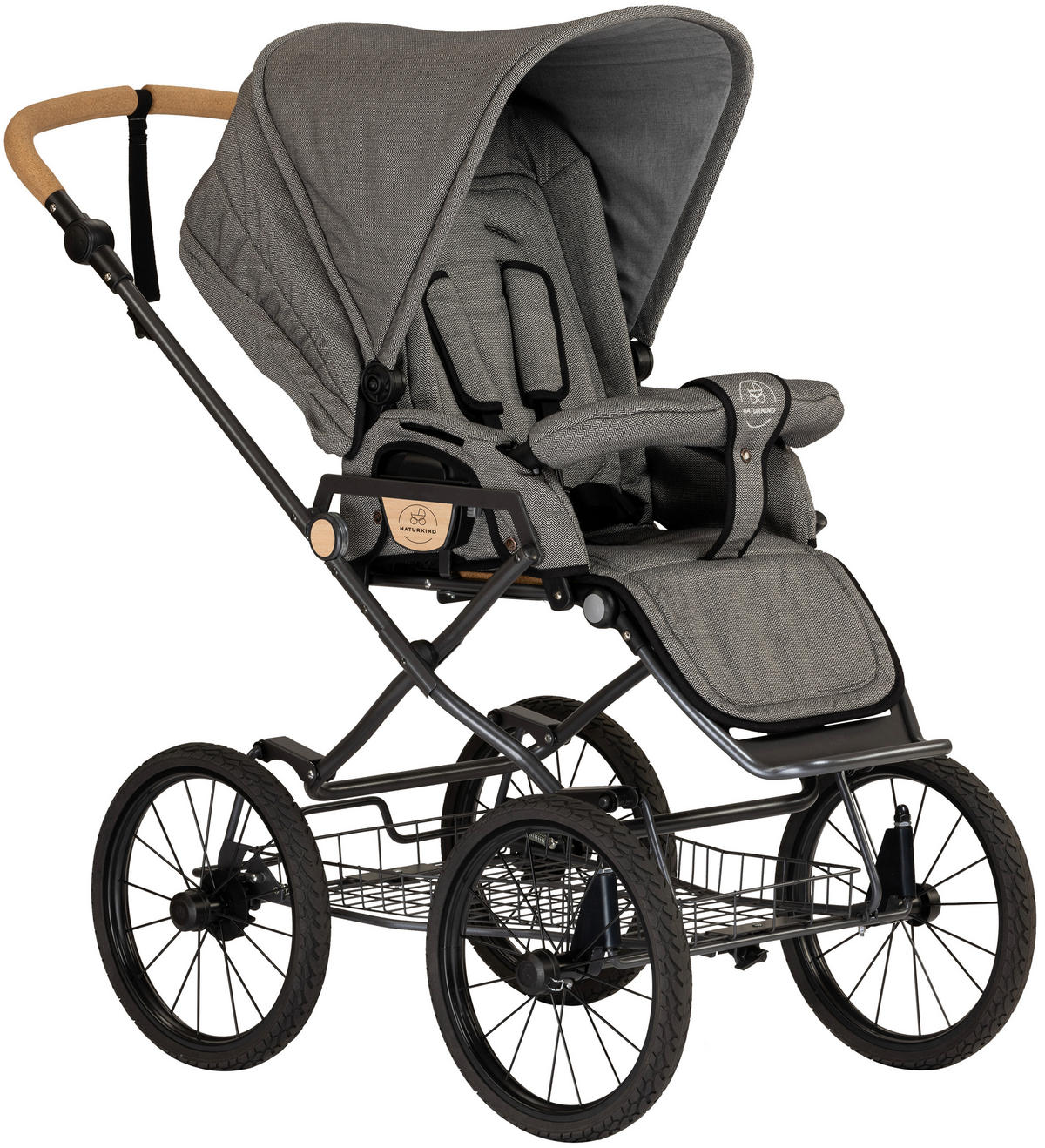 KINDERWAGEN Ida  - Anthrazit, Basics, Textil/Metall (62/110/110cm) - Naturkind