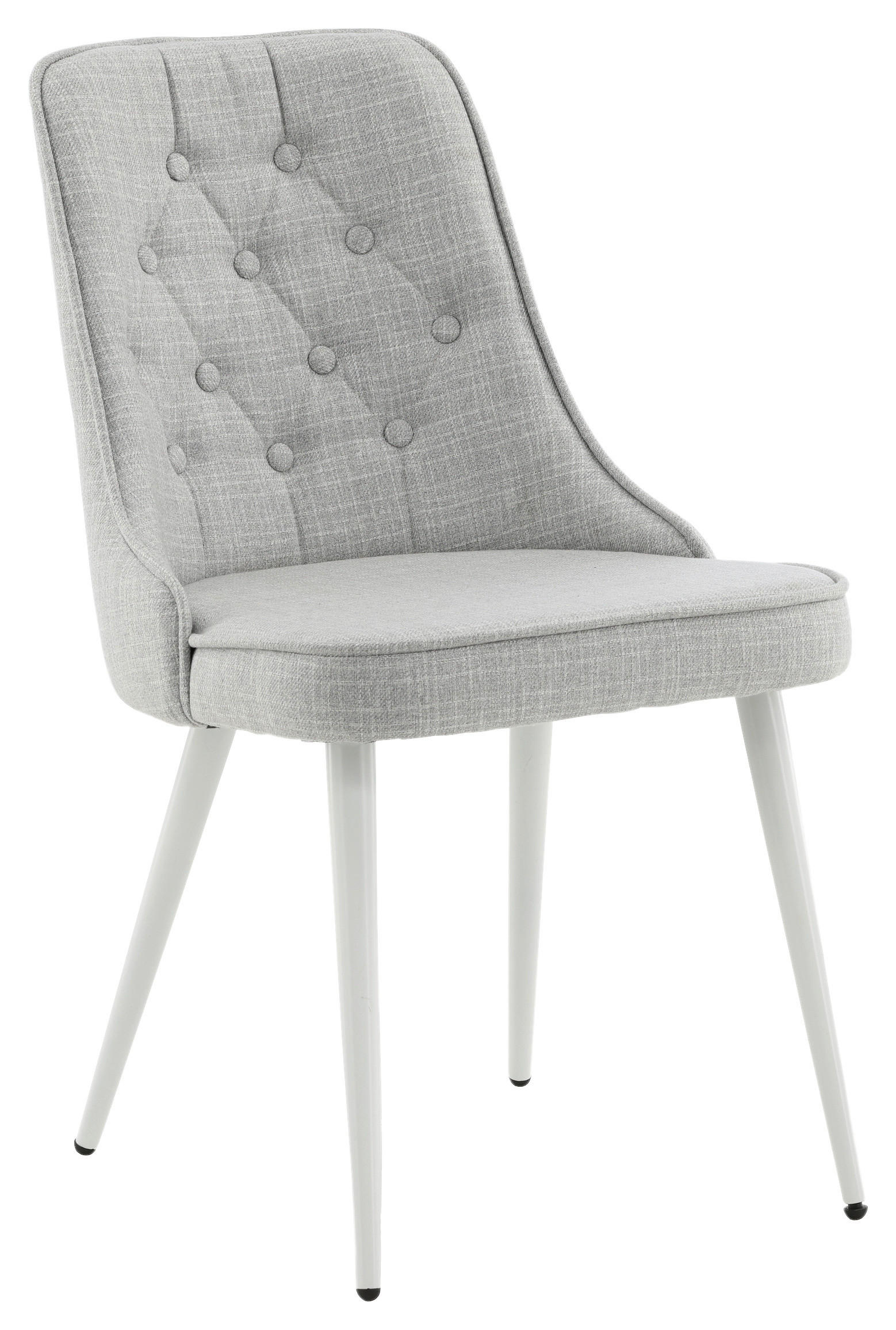 STOLSET 2 styck stål vävt tyg  - vit/ljusgrå, Design, metall/textil (50/88.5/66cm) - Livetastic