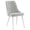 STOLSET 2 styck stål vävt tyg  - vit/ljusgrå, Design, metall/textil (50/88.5/66cm) - Livetastic