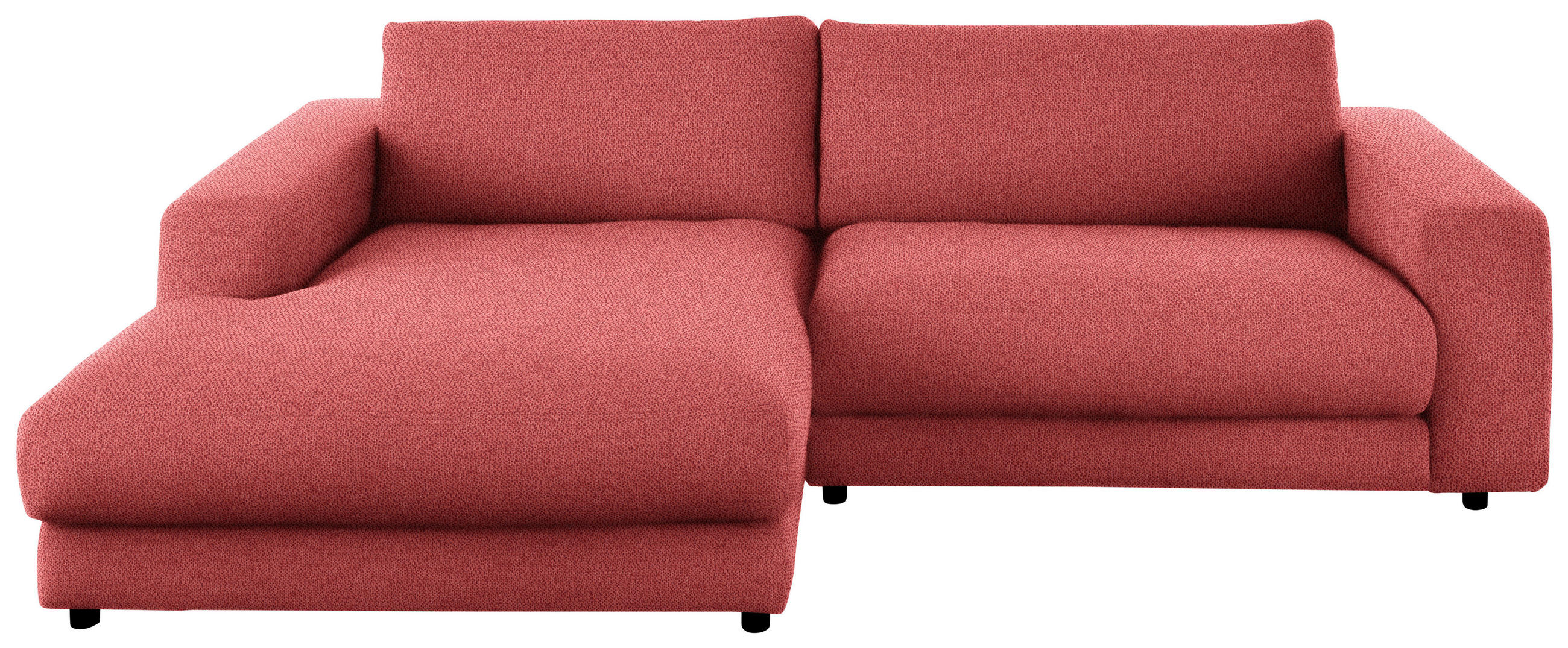ECKSOFA in Flachgewebe Koralle  - Koralle/Schwarz, Design, Kunststoff/Textil (190/270cm) - Lomoco
