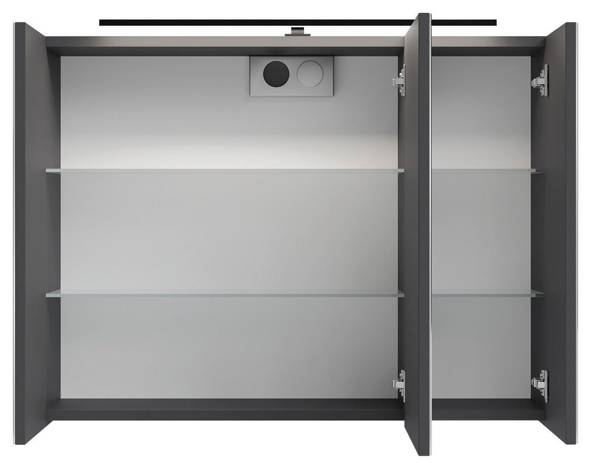 SPIEGELSCHRANK 80/60/20 cm  - Anthrazit, MODERN, Glas/Holzwerkstoff (80/60/20cm) - MID.YOU