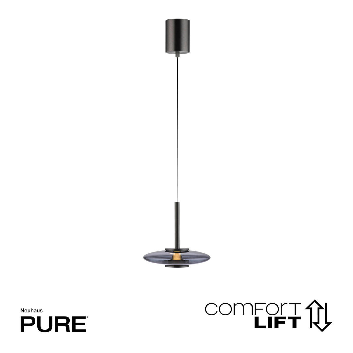 LED-PENDELLEUCHTE Pure Vitrum 22/200/200 cm   - Grau, Design, Glas/Metall (22/200/200cm) - Neuhaus PURE