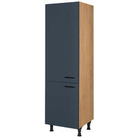 GERÄTEUMBAUSCHRANK 60/216,6/58 cm  in Blau, Eichefarben  - Blau/Eichefarben, MODERN, Holzwerkstoff/Metall (60/216,6/58cm) - Nobilia