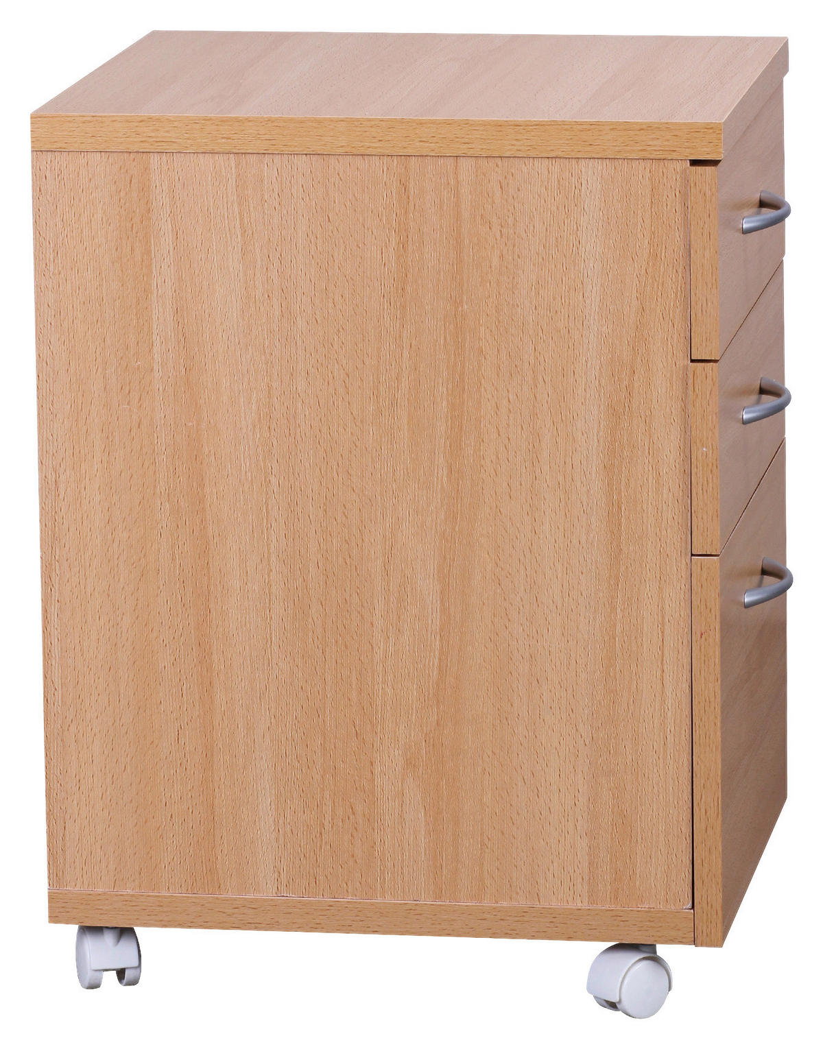 KONTAJNER NA KOLIESKACH, 40/60/45 cm - farba buka/strieborná, Konventionell, kompozitné drevo/plast (40/60/45cm) - MID.YOU